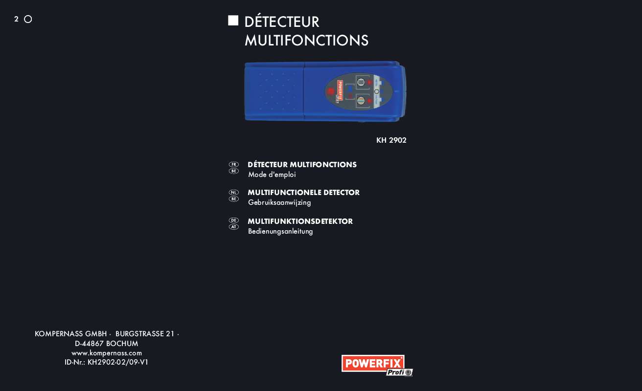 Notice POWERFIX KH 2902 MULTIPURPOSE METAL DETECTOR Trouver une